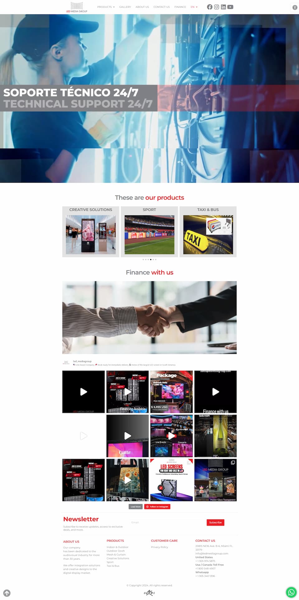 Screenshot of LED Media Group site