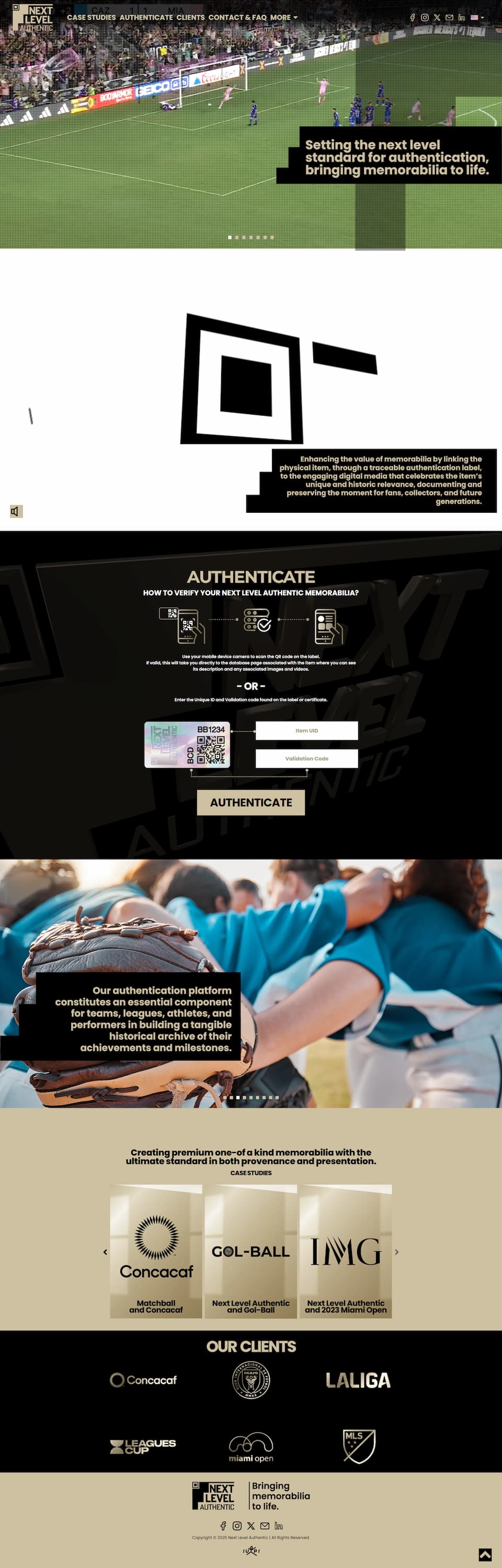 Screenshot of Next Level Authentic site